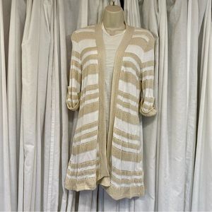 Belldini lightweight striped cardigan. Size large. Never worn.